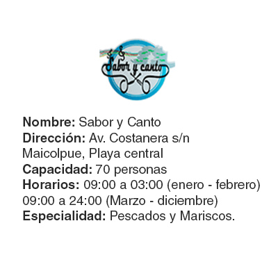 ficha sabor y canto
